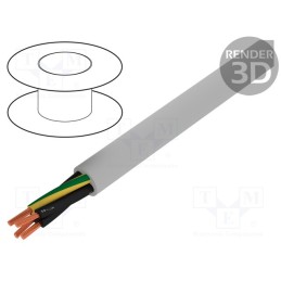 5 m x HELUKABEL - 23347 - Wire, JZ-500-PUR, 4G1mm2, unshielded, 300V,500V, Cu, stranded, grey
