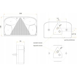 Left fristom rear lamp with a reflective triangle