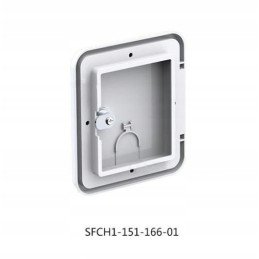 Lockable cable hatch for camper trailer