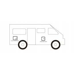 Lockable cable hatch for camper trailer