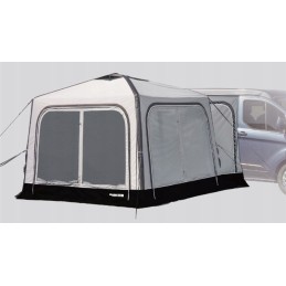 The vestibule is a Triton inflatable tent without a connector