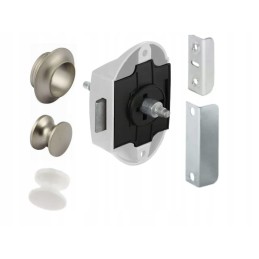Double-sided push lock nickel furniture lock with rods