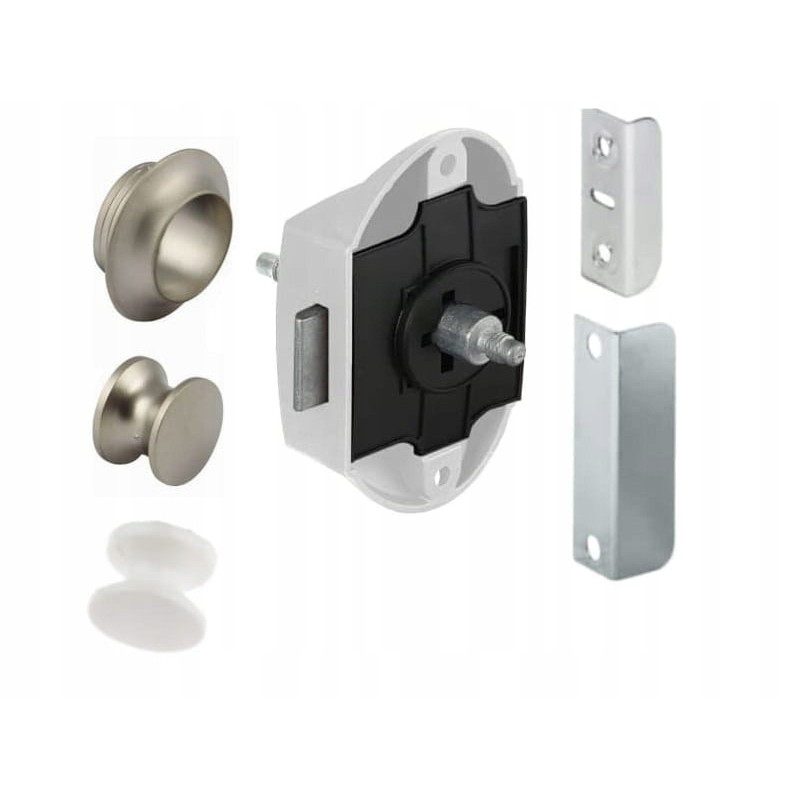 Double-sided push lock nickel furniture lock with rods