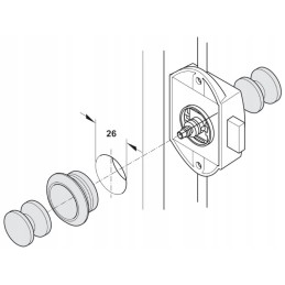 Double-sided push lock nickel furniture lock with rods