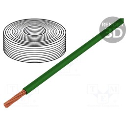5 m x HELUKABEL - 15800 - Wire, LifY, 1x2.5mm2, stranded, Cu, PVC, green, 450V,750V, -15÷80°C