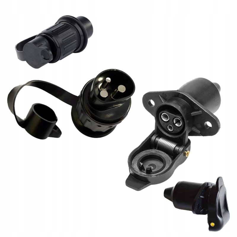Socket plug 3 pin 12v trailer set