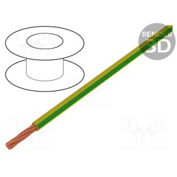5 m x HELUKABEL - 15913 - Wire, LifY, 1x4mm2, stranded, Cu, PVC, yellow-green, 450V,750V