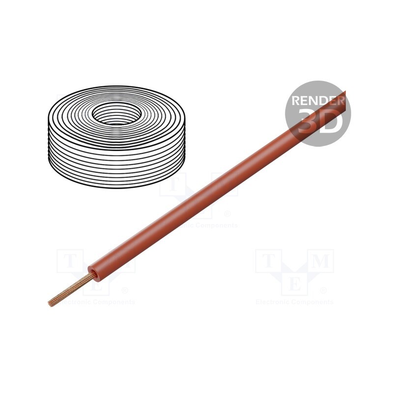 5 m x HELUKABEL - 51799 - Wire, H07Z-K, stranded, Cu, 6mm2, LSZH, red, 450V,750V, Class: 5
