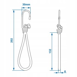 Elastic rope 13 cm for attaching the tarpaulin net