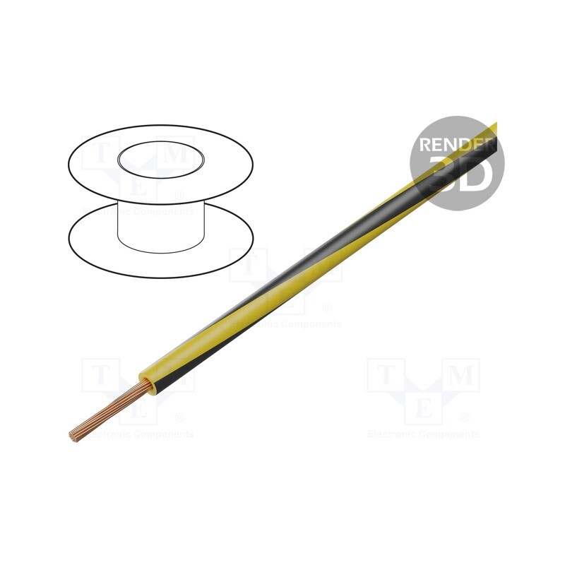 5 m x LAPP - 4522301S - Wire, X07V-K, stranded, Cu, 1.5mm2, PVC, yellow-black, 450V,750V