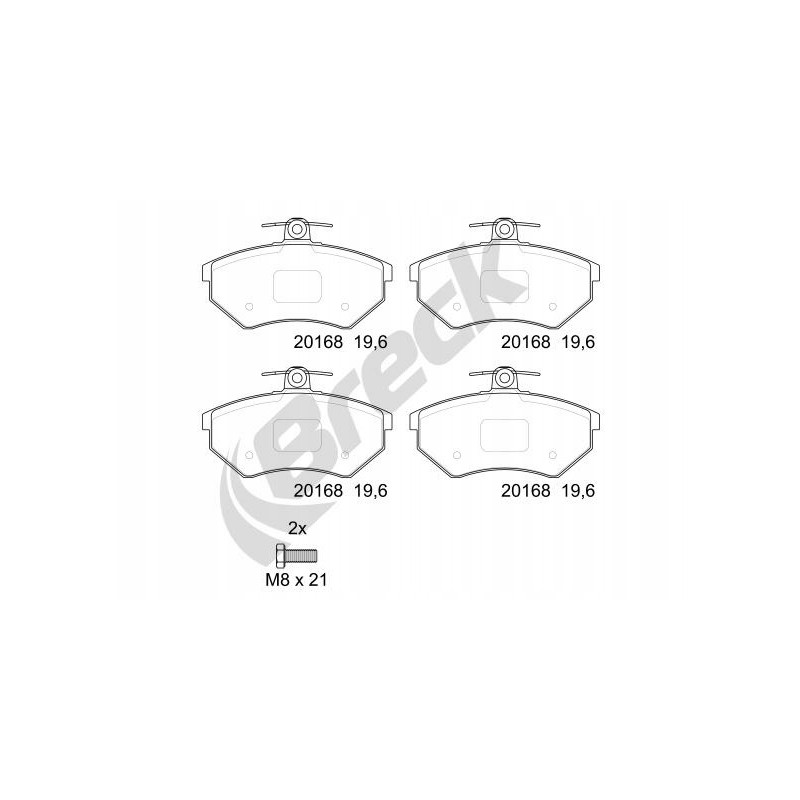 The front brake pad set fits Audi 80 B4 Cabriolet B3 Coupe