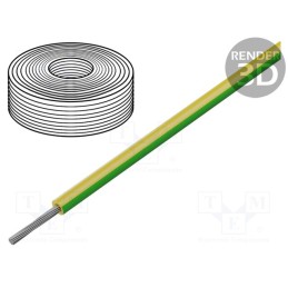 5 m x HELUKABEL - 23813 - Wire, SiF, 1x4mm2, stranded, Cu, silicone, yellow-green, -60÷180°C