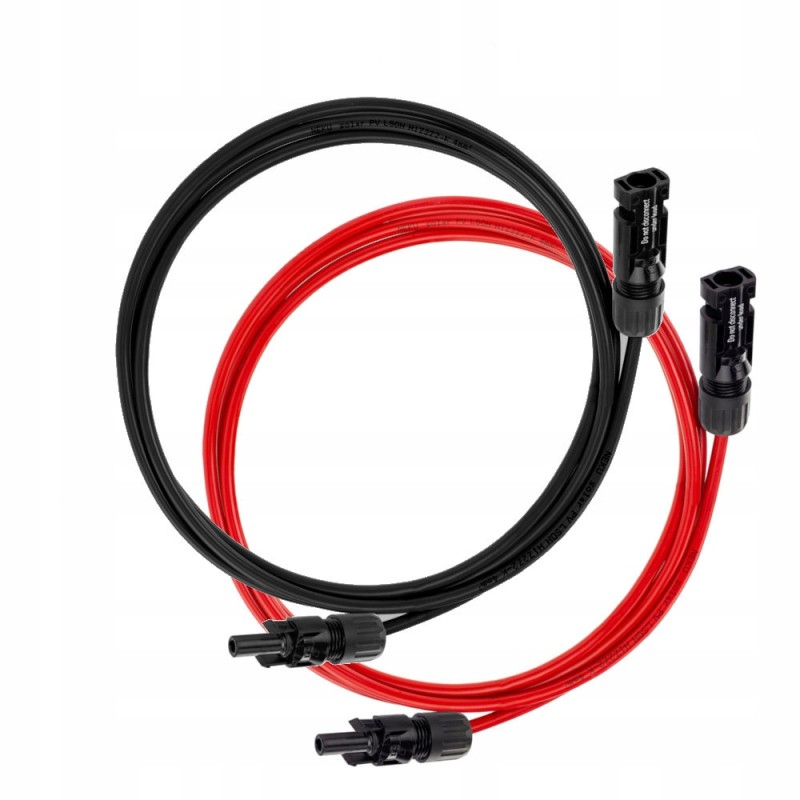 2x1m extension cable for 4mm2 solar cables with connectors