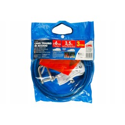 Steel tow cable 3 5 meters 3 tons shackle