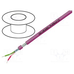 5 m x HELUKABEL - 80384 - Wire, 1x2x22AWG, PROFIBUS, solid, Cu, PVC, grey, none