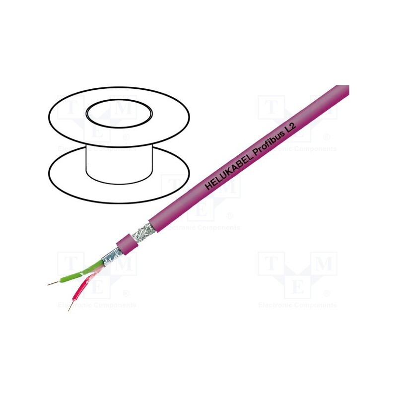 5 m x HELUKABEL - 80384 - Wire, 1x2x22AWG, PROFIBUS, solid, Cu, PVC, grey, none