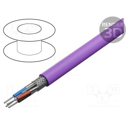 5 m x HELUKABEL - 800682 - Wire, 1x2x22AWG,1x2x24AWG, DeviceNet, stranded, Cu, FRNC, violet