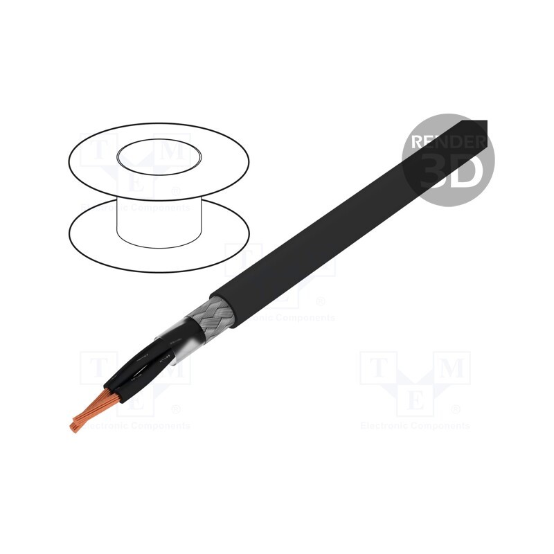 5 m x LAPP - 1136510 - Wire, ÖLFLEX® CLASSIC 115 CY BK, 2x0.5mm2, PVC, black, 300V,500V