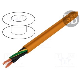 5 m x IGUS - CF885.15.04 - Wire: motor, chainflex® CF885, 4G1.5mm2, PVC, orange, stranded, Cu