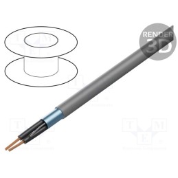 5 m x BITNER - SB4311 - Wire, BiT 500 (ST) H, 2x1mm2, shielded,Al-PET foil, LSZH, grey
