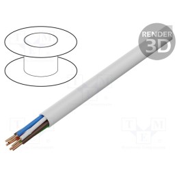 5 m x BITNER - LA0052 - Wire, BiTprotect,YTDY, 6x0.5mm, round, solid, Cu, PVC, white