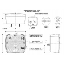 Square combination rear lamp for tow truck trailer 12 24v