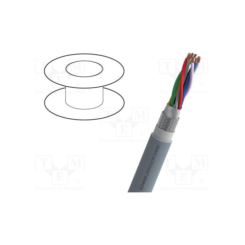 5 m x NEXANS - Q203404E100 - Wire, MOTIONLINE® ADVANCED, 4x2x0.34mm2, PVC, grey, 300V