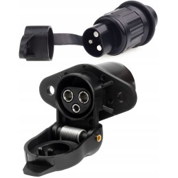 Electrical plug socket 12v 24v, set of 3 pins