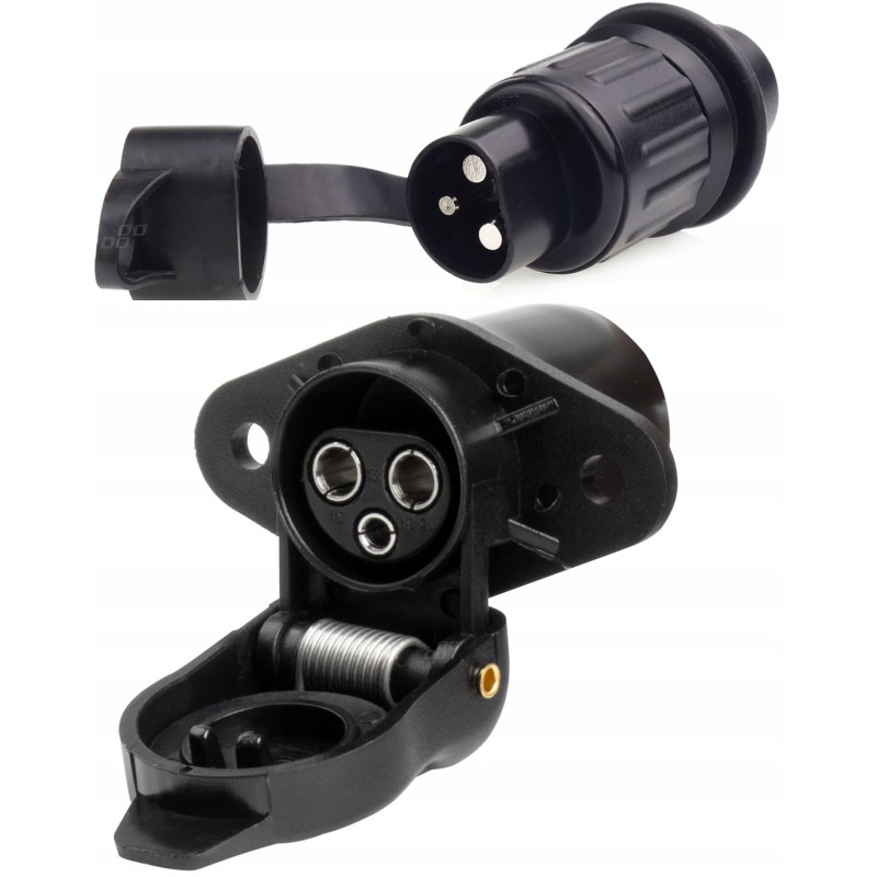 Electrical plug socket 12v 24v, set of 3 pins