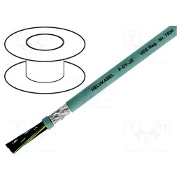 5 m x HELUKABEL - 16324 - Wire, F-CY-JZ, 6G0.5mm2, shielded,tinned copper braid, PVC, grey