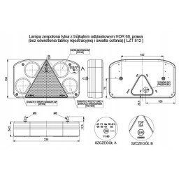 Combination rear reflector lamp LZT 812, right