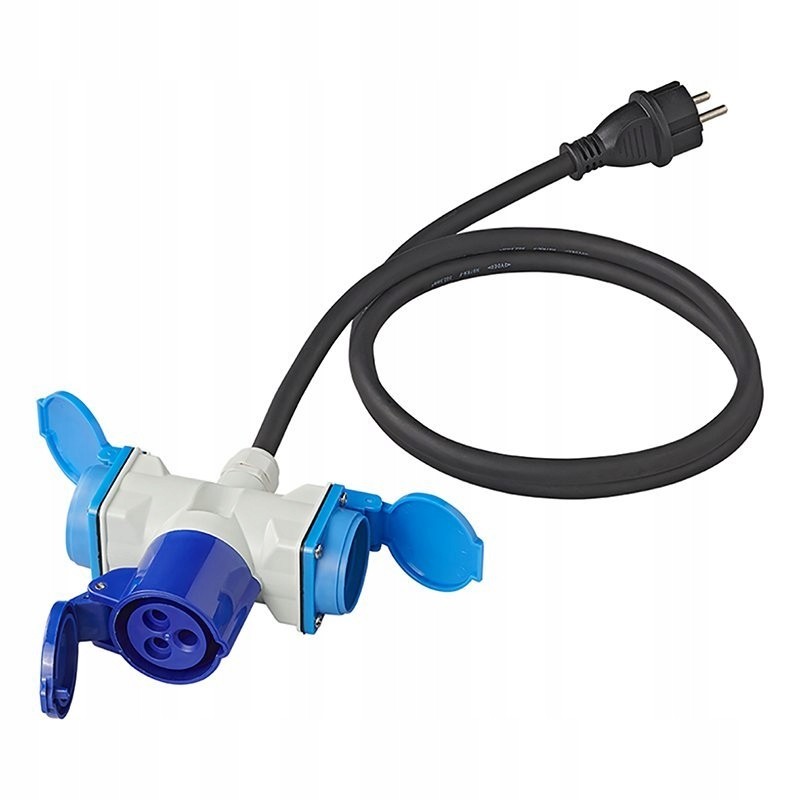 Cee adapter plug to 230v socket, cable 1 5m camper