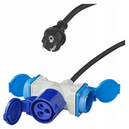 Cee adapter plug to 230v socket, cable 1 5m camper