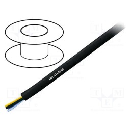 5 m x HELUKABEL - 24004 - Wire, HELUTHERM® 120, 4G0.5mm2, stranded, Cu, PVC, black, -30÷105°C