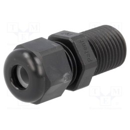 5 pcs x HUMMEL - 1.209.0701.61 - Cable gland, with long thread, PG7, IP68, polyamide, black, HSK-K