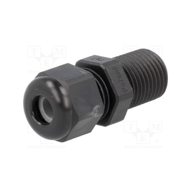 5 pcs x HUMMEL - 1.209.0701.61 - Cable gland, with long thread, PG7, IP68, polyamide, black, HSK-K