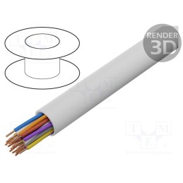 5 m x BITNER - TS0011 - Wire, YTKSY, 10x2x0.5mm, telecommunication, solid, Cu, PVC, white