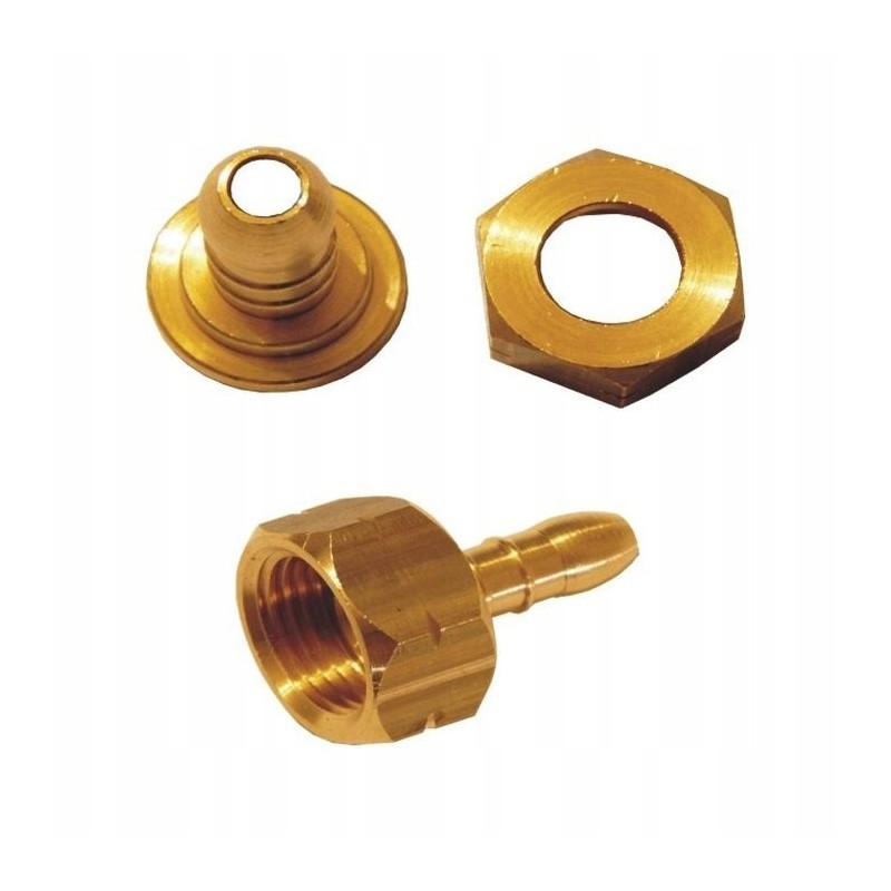 Gas connector for a large cylinder for trailers 11kg 10mm