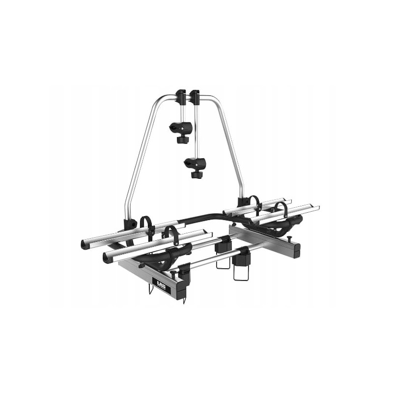 Aluminum bicycle rack for a trailer drawbar, retractable forest