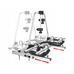 Aluminum bicycle rack for a trailer drawbar, retractable forest