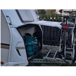 Aluminum bicycle rack for a trailer drawbar, retractable forest