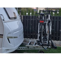 Aluminum bicycle rack for a trailer drawbar, retractable forest