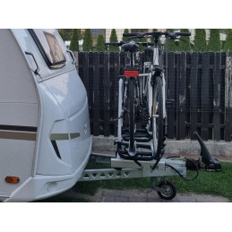 Aluminum bicycle rack for a trailer drawbar, retractable forest