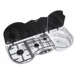 3-burner stove with sink and glass