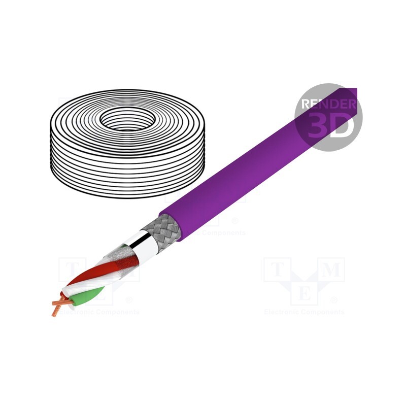 5 m x IGUS - CF888.001 - Wire: data transmission, chainflex® CF888, 2x0.25mm2, violet
