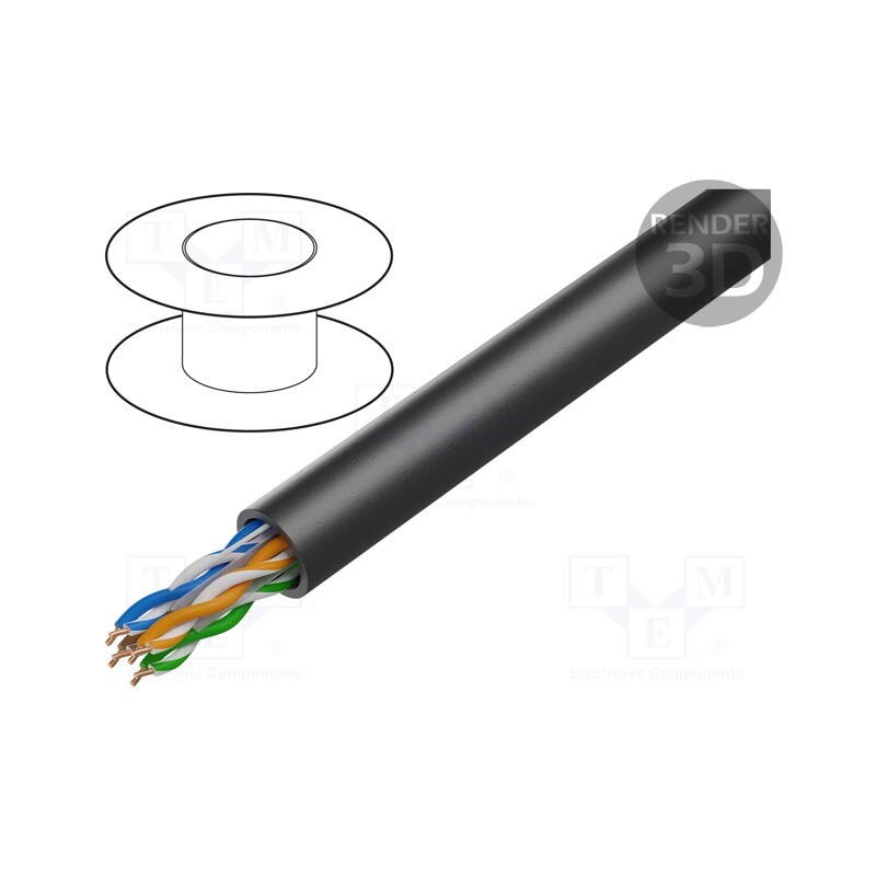 5 m x DIGITUS - DK-TP612 - Wire, U/UTP, 4x2x23AWG, 6, for direct burial,outdoor, solid, Cu, PE