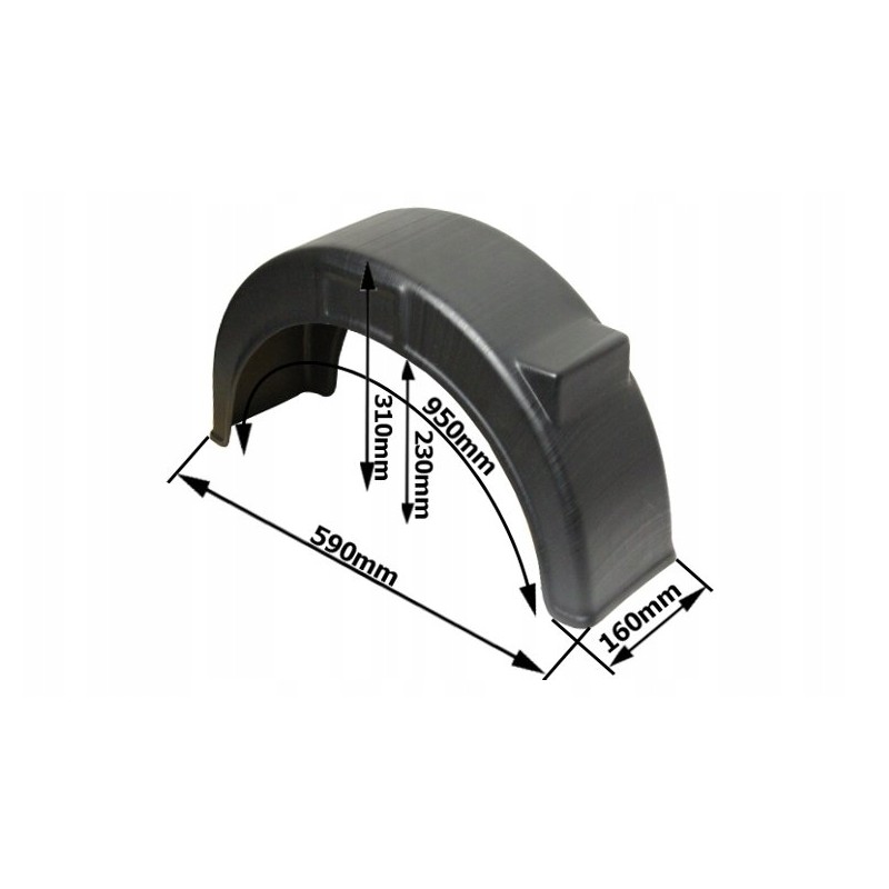 Plastic fender 160x590x330mm tow truck trailer