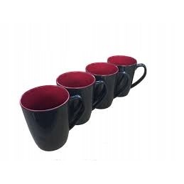Set of 4-piece flamefield granite ruby mugs