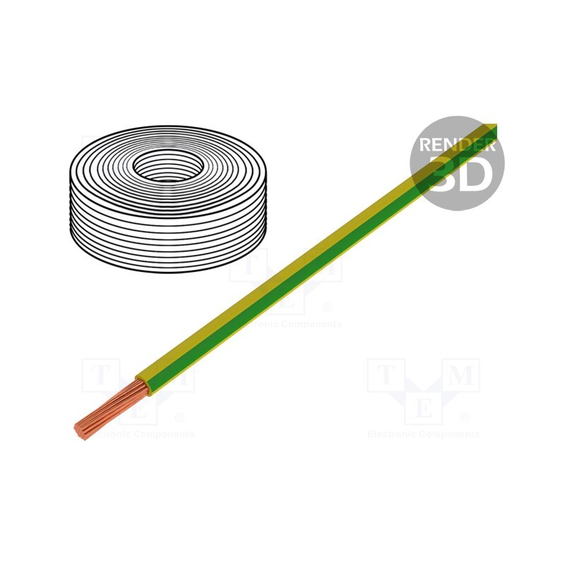 5 m x LAPP - 4560067 - Wire, LifY, 1x4mm2, stranded, Cu, PVC, green-yellow, 450V,750V, 100m