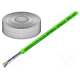 5 m x LAPP - 2170891 - Wire, ETHERLINE® Cat.5e, 2x2x22AWG, 5e, solid, Cu, PVC, green, 6.5mm